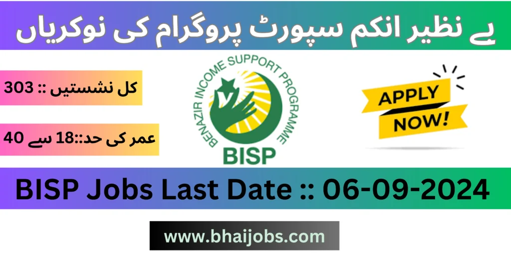 Benazir Income Support Program Jobs BISP Jobs 2024